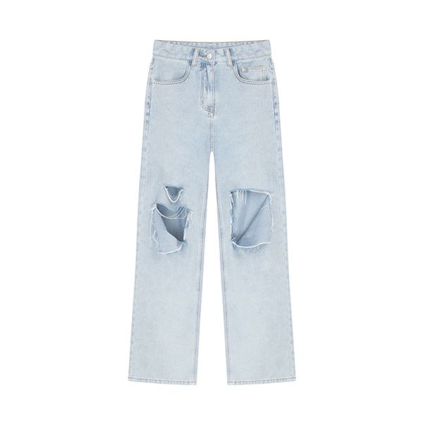 2020new chic high waist women's fashion loose destroyed hole denim mopping pants casual vintage straight wide leg jeans trousers, Blue
2020new chic high waist women's fashion loose destroyed hole denim mopping pants casual vintage straight wide leg jeans trousers, Blue