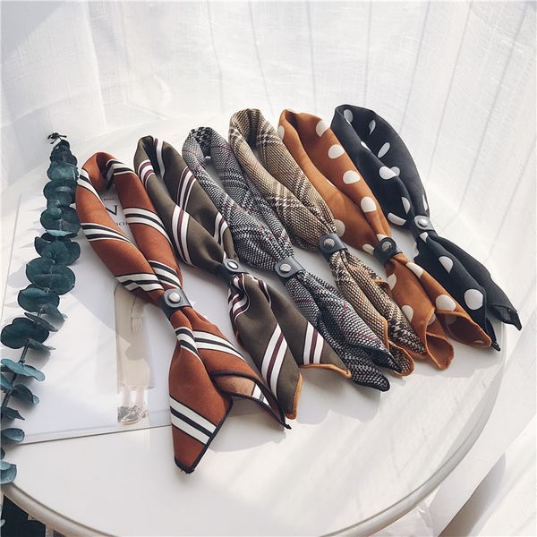 2020 small square scarf female decorative scarf literary small scarves 50cm wild wave point chiffon handkerchief with leather buckle, Blue;gray
2020 small square scarf female decorative scarf literary small scarves 50cm wild wave point chiffon handkerchief with leather buckle, Blue;gray