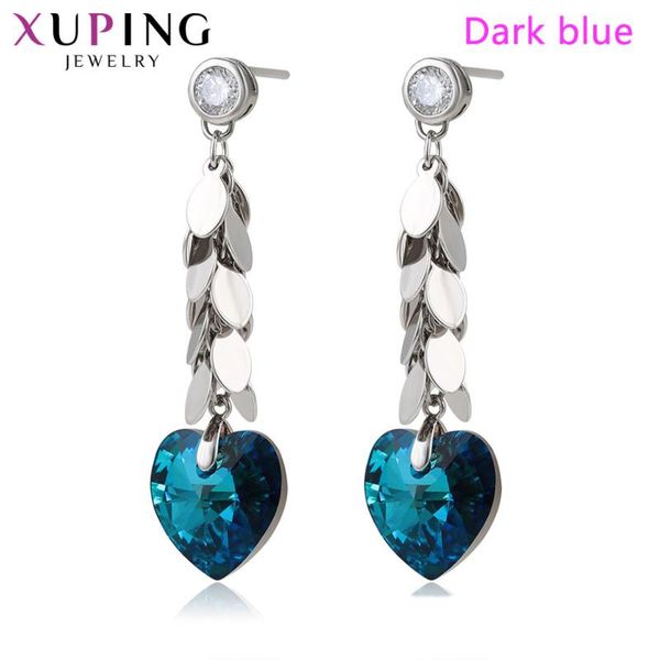 xuping jewelry elegant women dangle earrings with shining heart shaped crystals 97588, Silver
xuping jewelry elegant women dangle earrings with shining heart shaped crystals 97588, Silver