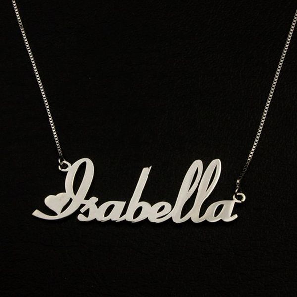 chains gold color custom nameplate pendants necklaces box chain exquisite cute heart style cursive font name necklace birthday gifts, Silver
chains gold color custom nameplate pendants necklaces box chain exquisite cute heart style cursive font name necklace birthday gifts, Silver