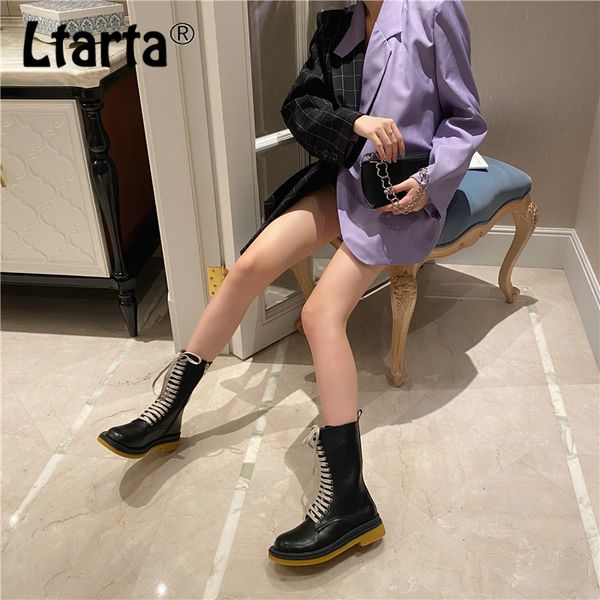 ltarta 2020 autumn new winter women's boots chunky heel lace-up semi-high heeled comfortable ankle boots -699, Black
ltarta 2020 autumn new winter women's boots chunky heel lace-up semi-high heeled comfortable ankle boots -699, Black