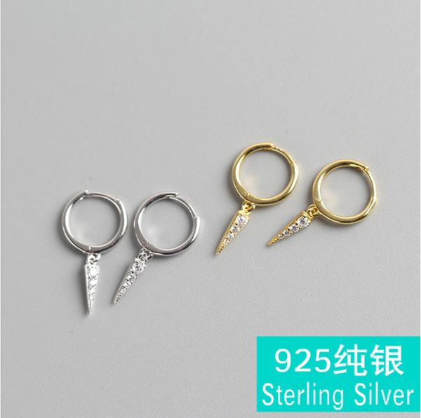 fashion s925 sterling silver small hoops earrings stud with triangular eardrop inlaid with crystal zircon, Golden;silver
fashion s925 sterling silver small hoops earrings stud with triangular eardrop inlaid with crystal zircon, Golden;silver