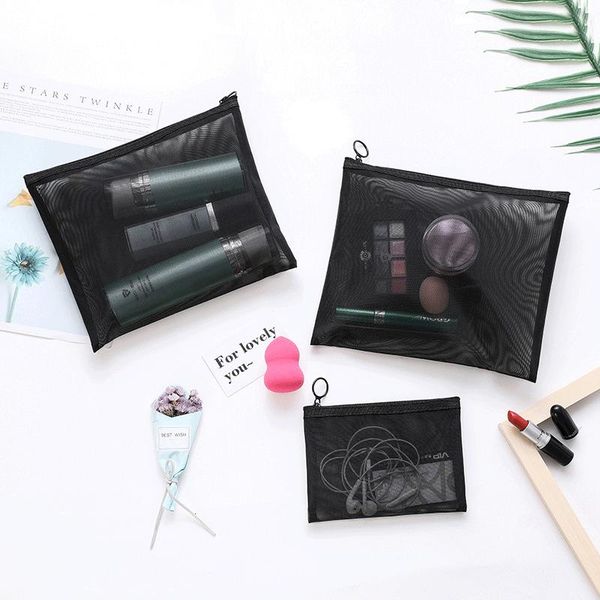 women travel black mesh cosmetic bag casual zipper make up makeup case organizer storage pouch toiletry beauty wash kit bags
women travel black mesh cosmetic bag casual zipper make up makeup case organizer storage pouch toiletry beauty wash kit bags