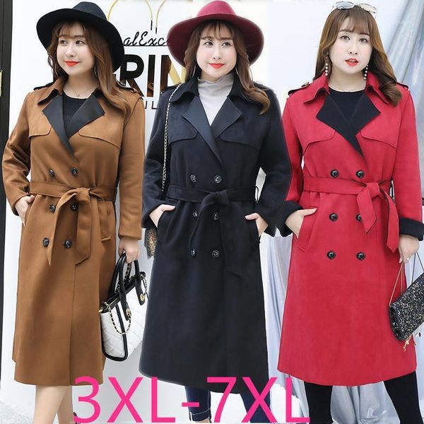 2020 autumn winter women plus size casual loose long sleeve coat trench windbreaker large size with belt black 4xl 5xl 6xl 7xl1, Tan;black
2020 autumn winter women plus size casual loose long sleeve coat trench windbreaker large size with belt black 4xl 5xl 6xl 7xl1, Tan;black