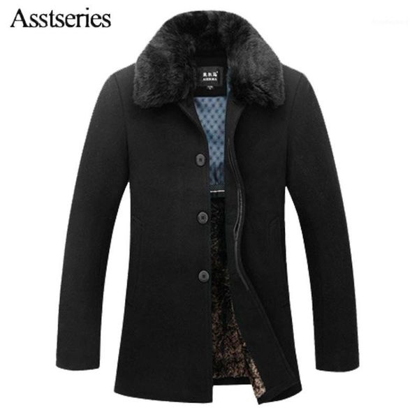 winter new men's woolen jacket men's thick fur collar woolen coat plus velvet coat keep warm 145yw1, Black
winter new men's woolen jacket men's thick fur collar woolen coat plus velvet coat keep warm 145yw1, Black