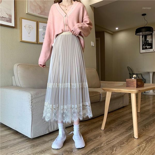 2020 autumn and winter new positive and negative two-wear lace super fairy high waist all-match pleated stitching skirt long ski1, Black
2020 autumn and winter new positive and negative two-wear lace super fairy high waist all-match pleated stitching skirt long ski1, Black