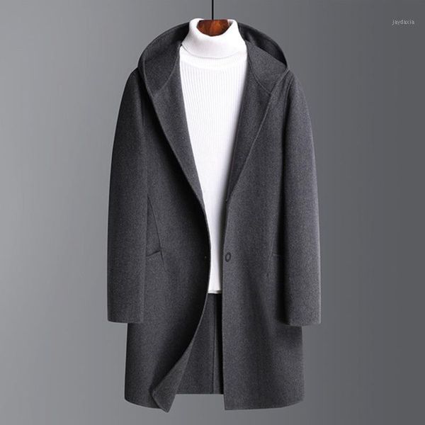 new autumn and winter double-sided woolen coat men's mid-length hooded coat men's cashmere1, Black
new autumn and winter double-sided woolen coat men's mid-length hooded coat men's cashmere1, Black