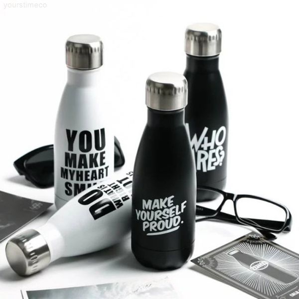 stainless waters bottles steel bowling insulation cups kettles with lid water bottle leak proof kettle black