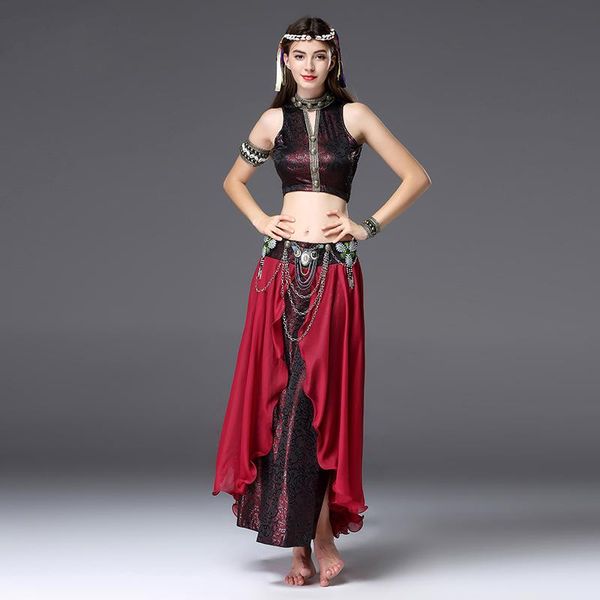 stage wear sell unique african tribes belly dai zang dance jacket+skirt women 2021 suit classical performance elegant, Black;red
stage wear sell unique african tribes belly dai zang dance jacket+skirt women 2021 suit classical performance elegant, Black;red