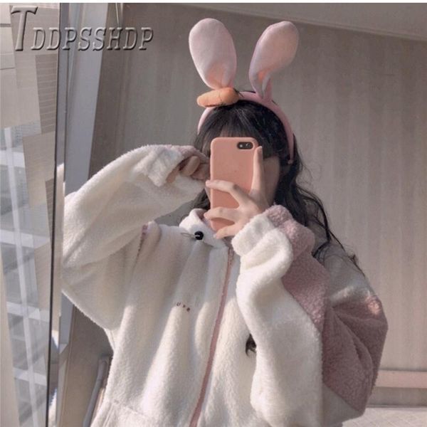 autumn winter korean preppy style women coat embroidery imitation lambswool female jacket 201013, Black;brown
autumn winter korean preppy style women coat embroidery imitation lambswool female jacket 201013, Black;brown