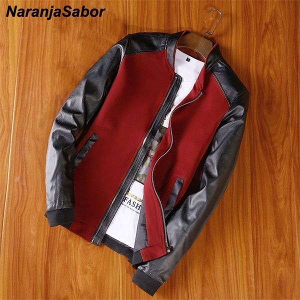 naranjasabor new jacket men's pu patchwork jackets spring autumn faux leather coat slim fit fashion male motorcycle coats n512 c1103, Black;brown
naranjasabor new jacket men's pu patchwork jackets spring autumn faux leather coat slim fit fashion male motorcycle coats n512 c1103, Black;brown