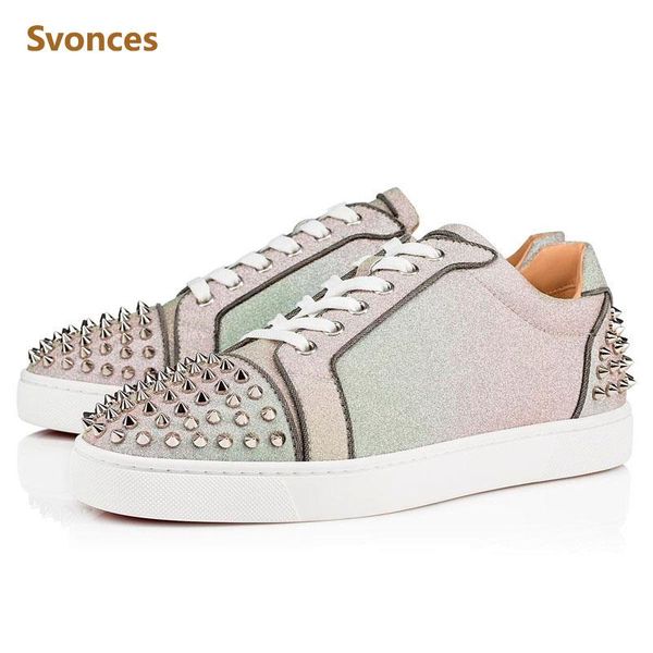 new sequined clothes mens casual sneakers silver rivets spikes toe lace-up comfortable flats platform shoes man large size 38-47, Black
new sequined clothes mens casual sneakers silver rivets spikes toe lace-up comfortable flats platform shoes man large size 38-47, Black