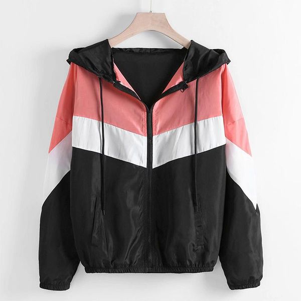 running jackets women's autumn and spring color matching elastic belt drawstring hooded long-sleeved hoodie sweatshirt pocket zipper ca, Black;red
running jackets women's autumn and spring color matching elastic belt drawstring hooded long-sleeved hoodie sweatshirt pocket zipper ca, Black;red