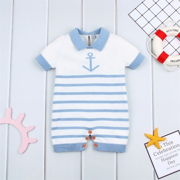 baby rompers summer cotton knit newborn toddler girls sunsuit clothes blue stripes infant boys jumpsuits kids one piece overalls y200320
baby rompers summer cotton knit newborn toddler girls sunsuit clothes blue stripes infant boys jumpsuits kids one piece overalls y200320
