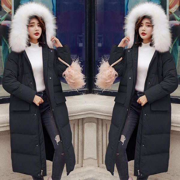 women's down jacket long down coat with real fur winter parka hooded thicken 2018 female clothing plus size xxl xxxl1, Black
women's down jacket long down coat with real fur winter parka hooded thicken 2018 female clothing plus size xxl xxxl1, Black