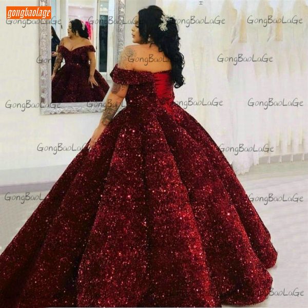 sparkly burgundy evening dress long 2020 robe de mariee off shoulder sequins lace up ball gown formal dresses reflective pageant lj201224, Black
sparkly burgundy evening dress long 2020 robe de mariee off shoulder sequins lace up ball gown formal dresses reflective pageant lj201224, Black