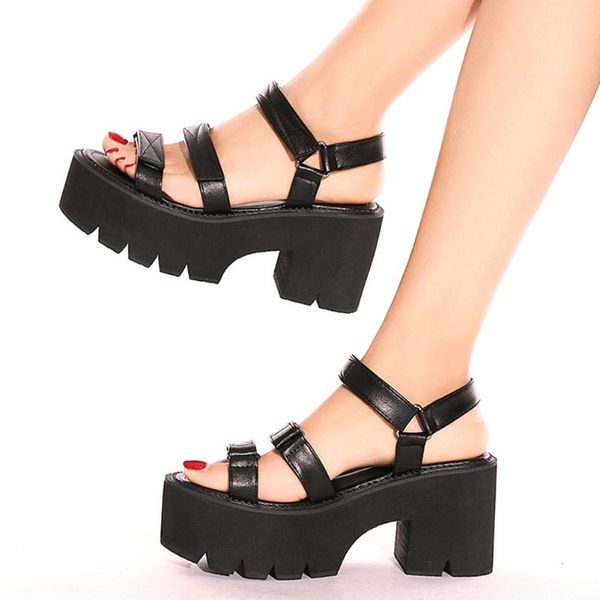 sandals 2021 brand hook loop gladiator chunky heels platform black gothic style leisure shoes woman
sandals 2021 brand hook loop gladiator chunky heels platform black gothic style leisure shoes woman