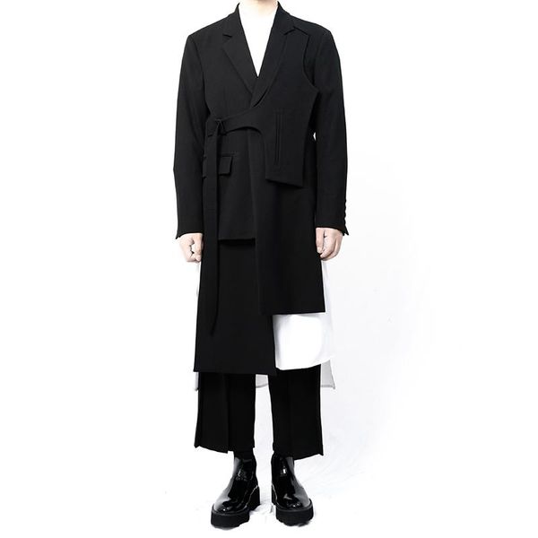 s-6xl2020 men's blazer medium length suit asymmetrical irregular black, White;black
s-6xl2020 men's blazer medium length suit asymmetrical irregular black, White;black