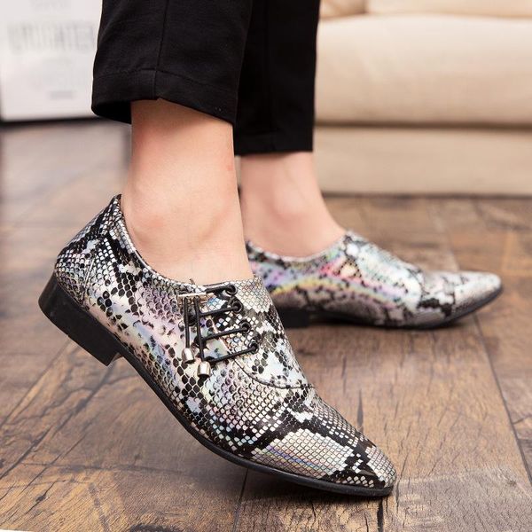 new fashion python pattern leopard print breathable men's dress shoes flat bottom non-slip wear banquet suit shoes, Black
new fashion python pattern leopard print breathable men's dress shoes flat bottom non-slip wear banquet suit shoes, Black