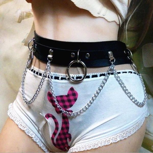 new style woman punk gothic faux leather belt metal chain ring waist strap street dance decor belts, Black;brown
new style woman punk gothic faux leather belt metal chain ring waist strap street dance decor belts, Black;brown