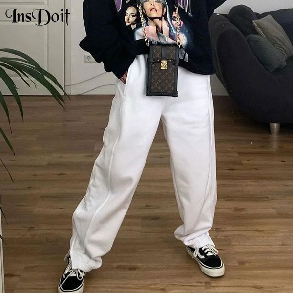 insdoit women casual wide leg white harem pants punk streetwear loose trousers sport homeware slim autumn cotton sweatpants, Black;white
insdoit women casual wide leg white harem pants punk streetwear loose trousers sport homeware slim autumn cotton sweatpants, Black;white