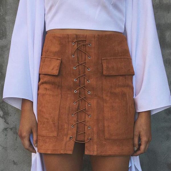 new leather skirt autumn lace up leather suede pencil skirt vintage pocket preppy short skirt winter high waist casual skirts, Black
new leather skirt autumn lace up leather suede pencil skirt vintage pocket preppy short skirt winter high waist casual skirts, Black