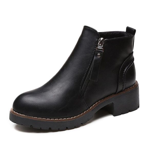 boots style for autumn and winter in europe the short side zipper chunky-heel round fashion casual d, Black
boots style for autumn and winter in europe the short side zipper chunky-heel round fashion casual d, Black