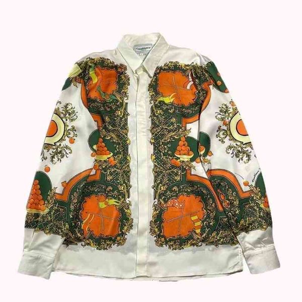 selling trendy brand ins new silk casual shirt casablanca les orange flag orange printed silk long sleeve shirt for men and women european a, White;black
selling trendy brand ins new silk casual shirt casablanca les orange flag orange printed silk long sleeve shirt for men and women european a, White;black