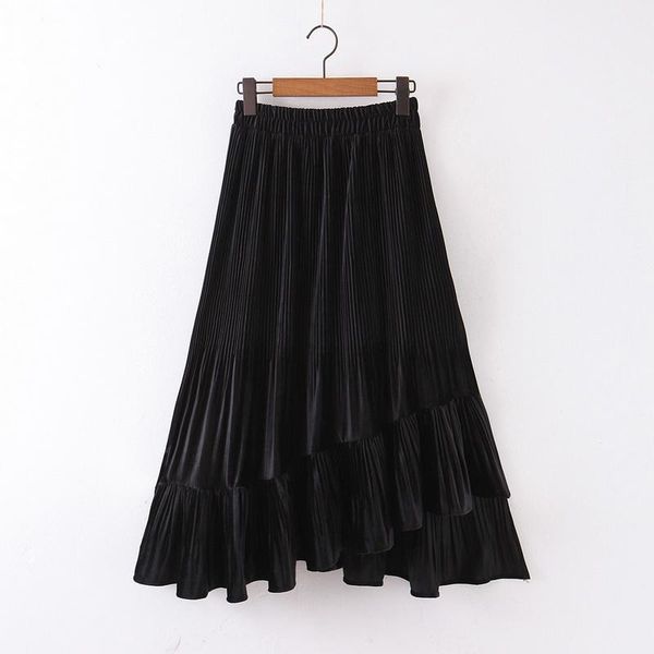chic women pleated skirt spring 2020 new fashion cascading ruffles black bottom modern lady mid-calf skirts1
chic women pleated skirt spring 2020 new fashion cascading ruffles black bottom modern lady mid-calf skirts1