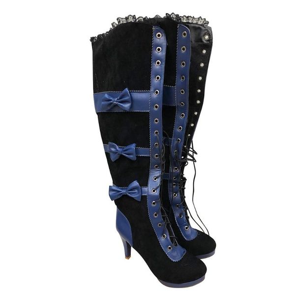 boots long tube women cosplay winter leather boot gothic maid lolita strappy bows with lace over-the-knee shoes warm suede, Black
boots long tube women cosplay winter leather boot gothic maid lolita strappy bows with lace over-the-knee shoes warm suede, Black