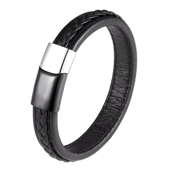 new era glamour fashion leather bracelet women handmade stainless steel bracelet magnetic buckle men's optimal gifts, Black
new era glamour fashion leather bracelet women handmade stainless steel bracelet magnetic buckle men's optimal gifts, Black