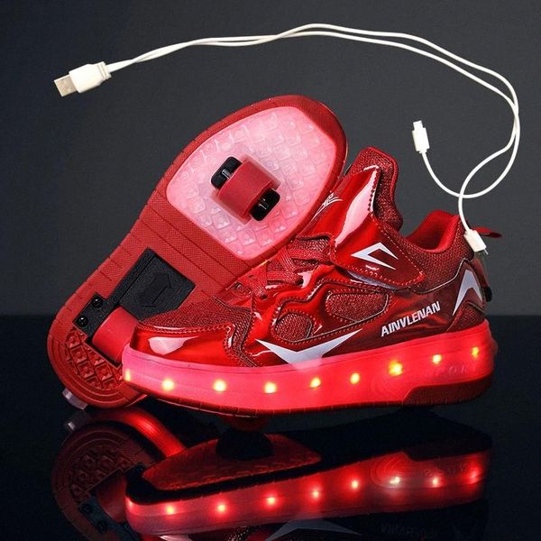 children two wheels luminous glowing sneakers black pink red led light roller skate shoes kids led shoes boys girls usb charging #iu01
children two wheels luminous glowing sneakers black pink red led light roller skate shoes kids led shoes boys girls usb charging #iu01