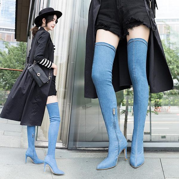 fashion women boots high heels spring autumn over the knee boots tight high stiletto jeans denim rome long shoes 2020 new, Black
fashion women boots high heels spring autumn over the knee boots tight high stiletto jeans denim rome long shoes 2020 new, Black