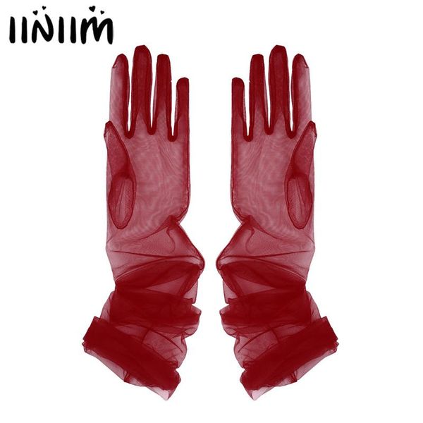 iiniim elegant women bridal transparent tulle full finger long gloves mittens for wedding party pgraphy accessories, Blue;gray
iiniim elegant women bridal transparent tulle full finger long gloves mittens for wedding party pgraphy accessories, Blue;gray