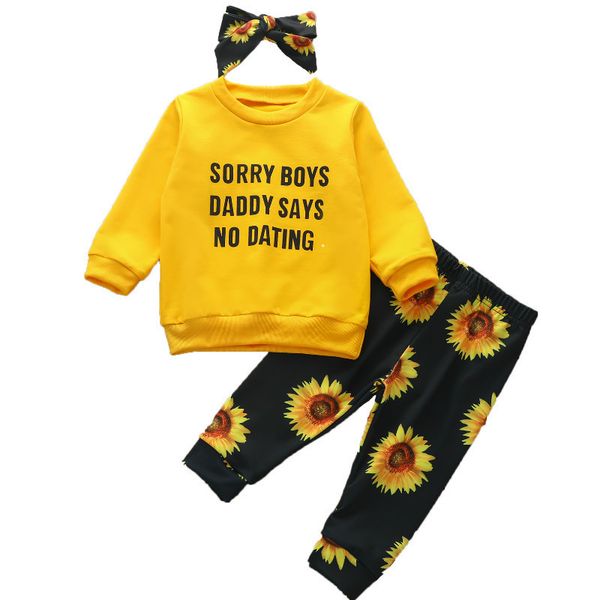 children clothing autumn toddler girls clothes set sunflower outfit kids suit for child girl sets 1021, White
children clothing autumn toddler girls clothes set sunflower outfit kids suit for child girl sets 1021, White