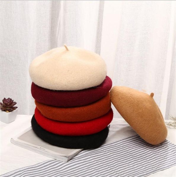berets lady spring winter hat painter style women wool vintage solid color caps female bonnet warm walking cap, Blue;gray
berets lady spring winter hat painter style women wool vintage solid color caps female bonnet warm walking cap, Blue;gray