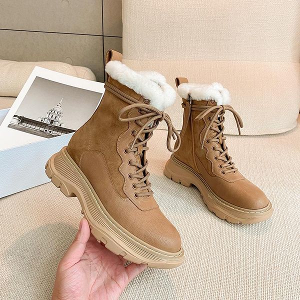 2020 genuine leather boots comfortable fashion lace up snow boots winter keep warm solid color ankle women, Black
2020 genuine leather boots comfortable fashion lace up snow boots winter keep warm solid color ankle women, Black