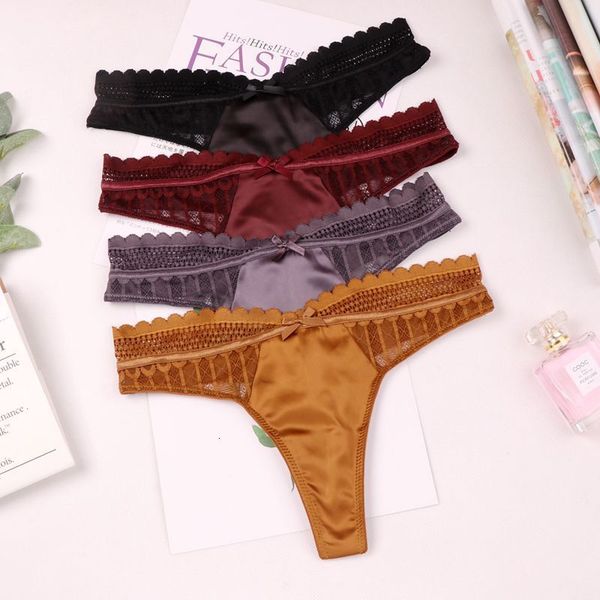 4403 lace satin thong t-pants panties women's light luxury hollow out fashion briefs fashion model, Black;pink
4403 lace satin thong t-pants panties women's light luxury hollow out fashion briefs fashion model, Black;pink