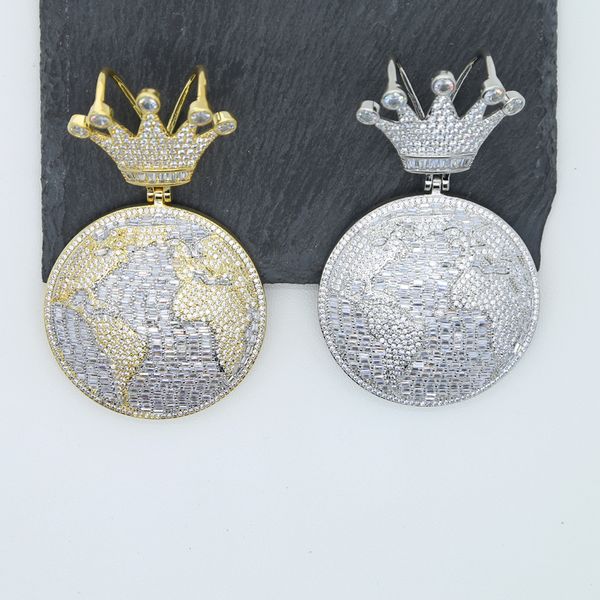 bling 5a cz round globle pendant with crown shaped necklace full iced out cubic zirconia hip hop custom mens cool jewelry, Silver
bling 5a cz round globle pendant with crown shaped necklace full iced out cubic zirconia hip hop custom mens cool jewelry, Silver