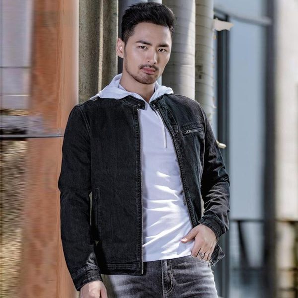 autumn and winter style black denim jacket male american version youth mens motorcycle jeans jacket overcoats fashion a144, Black;brown
autumn and winter style black denim jacket male american version youth mens motorcycle jeans jacket overcoats fashion a144, Black;brown