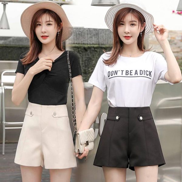 2019 summer women's new style elegant fashion design wide leg shorts high waist solid color summer casual zipper shorts1, White;black
2019 summer women's new style elegant fashion design wide leg shorts high waist solid color summer casual zipper shorts1, White;black