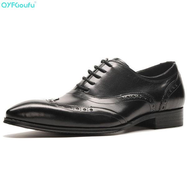 qyfcioufu genuine leather men business shoe men british dress office formal shoe pointed toe casual fashion brogue leather shoes, Black
qyfcioufu genuine leather men business shoe men british dress office formal shoe pointed toe casual fashion brogue leather shoes, Black