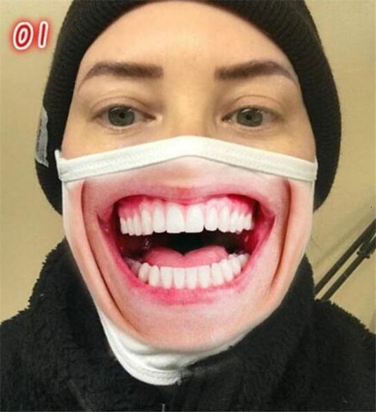 reusable 3d printing cartoon face masks mouth mask funny dustproof mask ultraviolet-proof washable running riding face mask