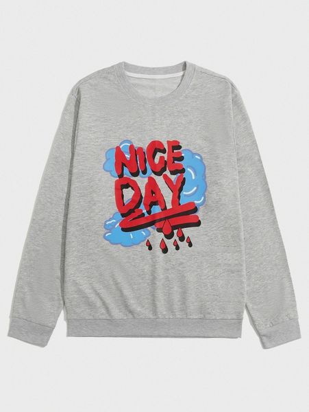 romwe guys slogan cloud graphic sweatshirt r2ow#, Black
romwe guys slogan cloud graphic sweatshirt r2ow#, Black