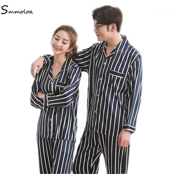 smmoloa lover silk pajamas long sleeve striped satin pyjamas lounge couples pajama sets1, Black;red 
smmoloa lover silk pajamas long sleeve striped satin pyjamas lounge couples pajama sets1, Black;red