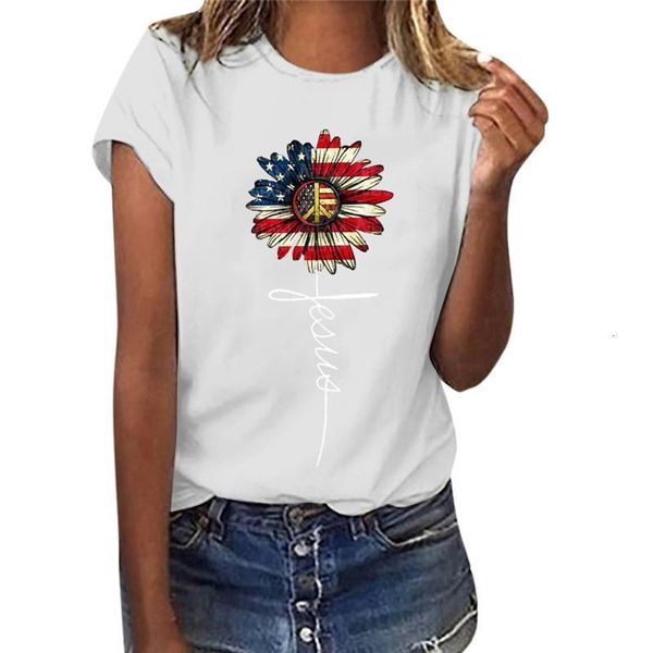 hillbilly american flag flower shape graphic t shirts loose short sleeve round neck women vogue t shirt female, White
hillbilly american flag flower shape graphic t shirts loose short sleeve round neck women vogue t shirt female, White