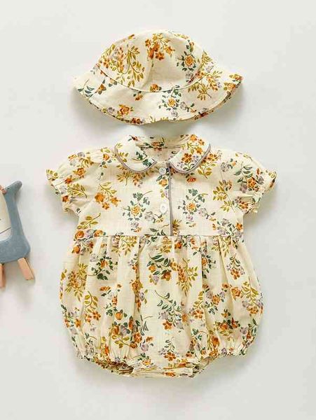 baby floral print puff sleeve bodysuit & hat she, Blue
baby floral print puff sleeve bodysuit & hat she, Blue