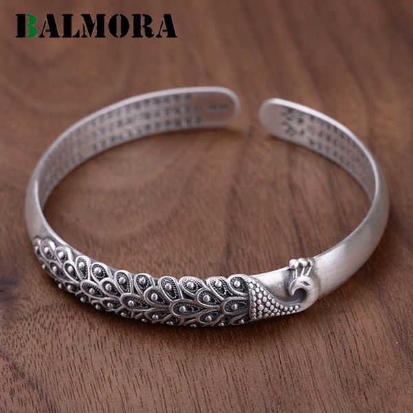 balmora solid 999 pure silver peacock pattern matte heart sutra bangles for women mother jewelry accessories esposas wbh0240 1028, Black
balmora solid 999 pure silver peacock pattern matte heart sutra bangles for women mother jewelry accessories esposas wbh0240 1028, Black