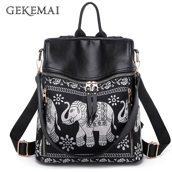 Fashion Anti-theft Women Elephant Print Backpacks Ladies Large Capacity Shoulder Bags Waterproof Oxford and PU School Travel Bag C1008
Fashion Anti-theft Women Elephant Print Backpacks Ladies Large Capacity Shoulder Bags Waterproof Oxford and PU School Travel Bag C1008