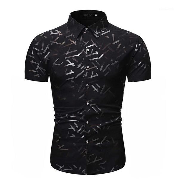 men's casual shirts mens hipster bronzing geometric slim fit short sleeve shirt men party nightclub male camisas para hombre xxl1, White;black
men's casual shirts mens hipster bronzing geometric slim fit short sleeve shirt men party nightclub male camisas para hombre xxl1, White;black